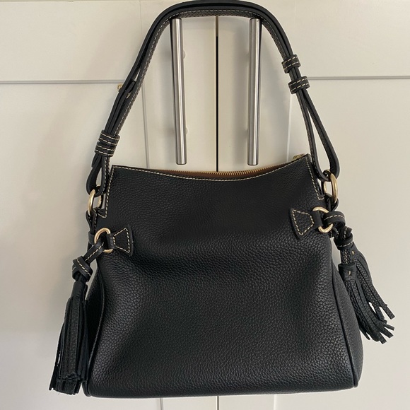 Dooney & Bourke Black Pebble Leather Tassel Shoulder Bag NWT - Picture 7 of 13